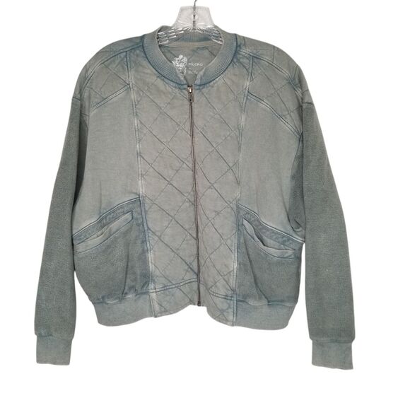 Pilcro And The Letterpress Anthropologie Quilted Bomber Jacket Top XS Grunge - Picture 14 of 14